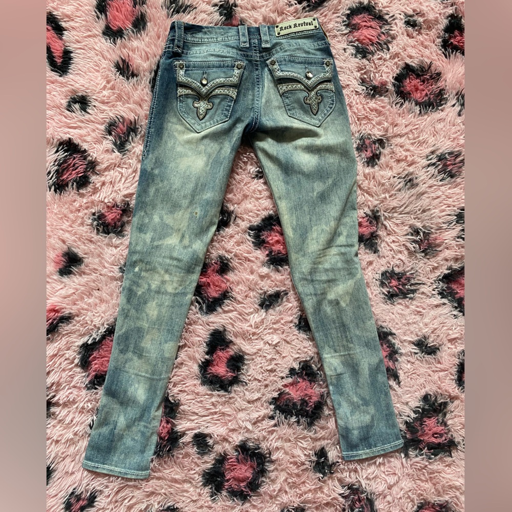 Rock Revival Jeans with diamonds and sequins on pockets